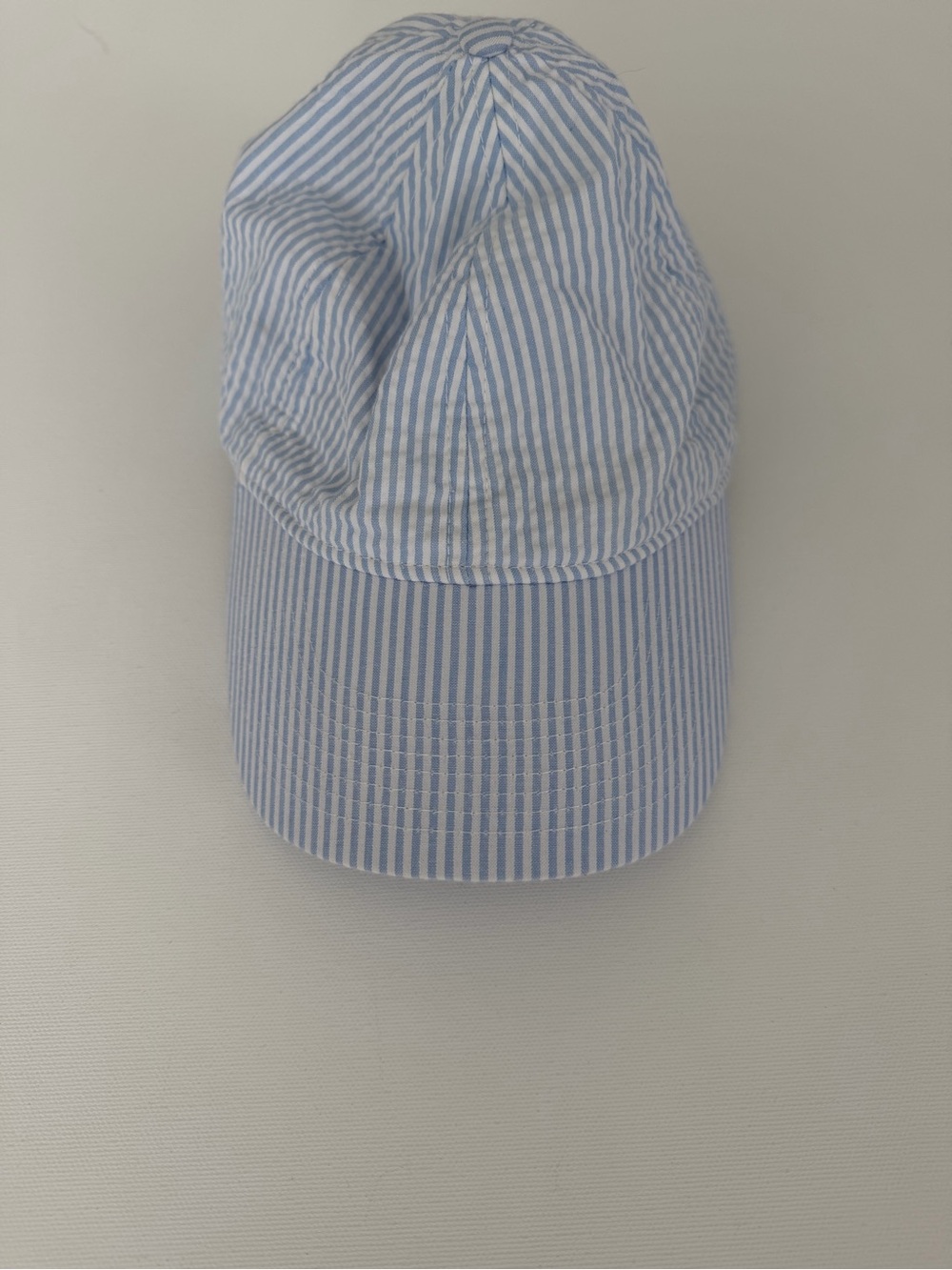 J. Crew Light Blue and White Striped Baseball Cap